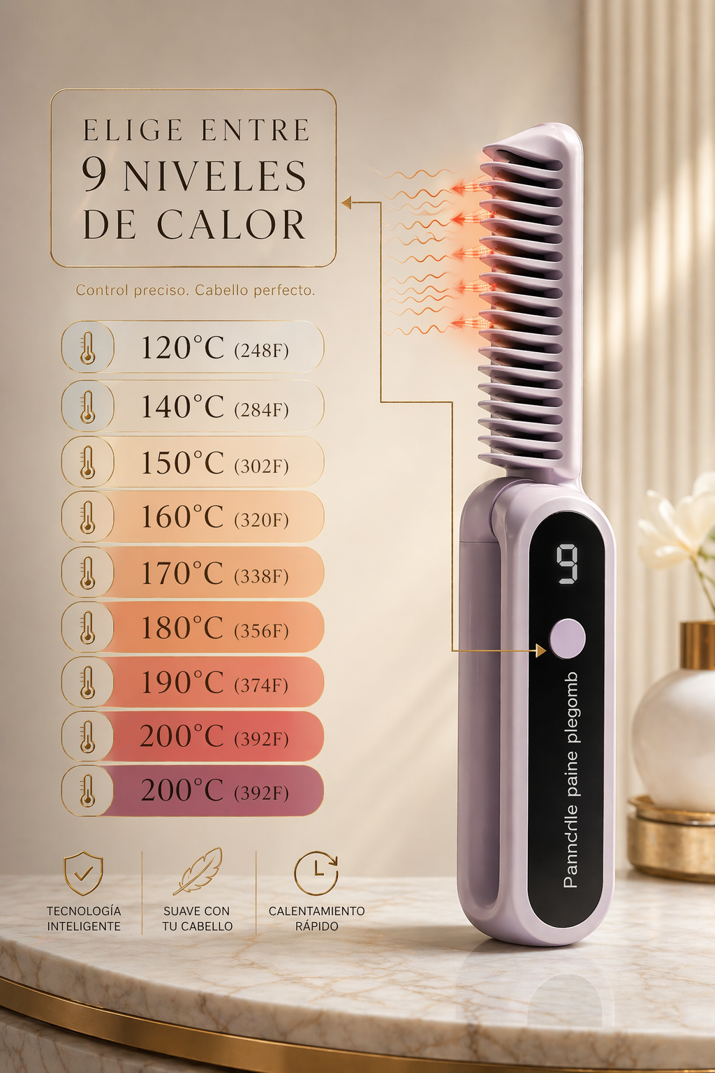 Cepillo Alisador Portátil Plegable