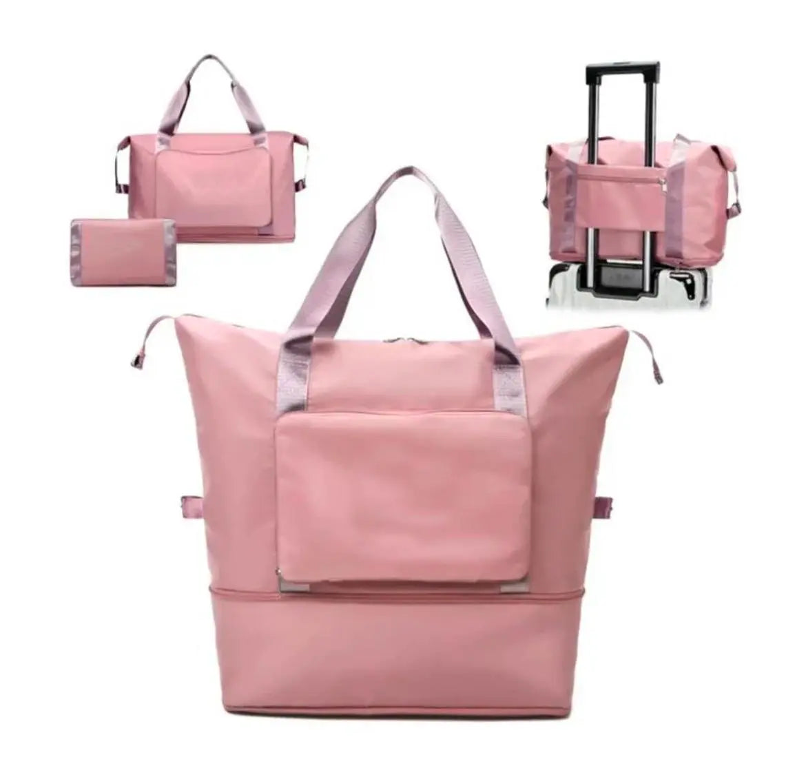 Bolso Totebag Plegable color Rosa Almacen
